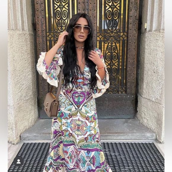 ZARA PRINTED MIDI DRESS 7832/016/219/022 - Picture 10 of 11